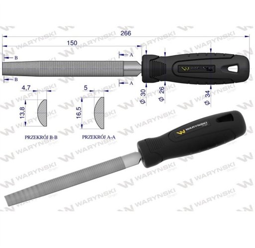 Pilnik półokrągły 150 mm Waryński