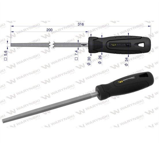 Pilnik kwadratowy 200 mm Waryński