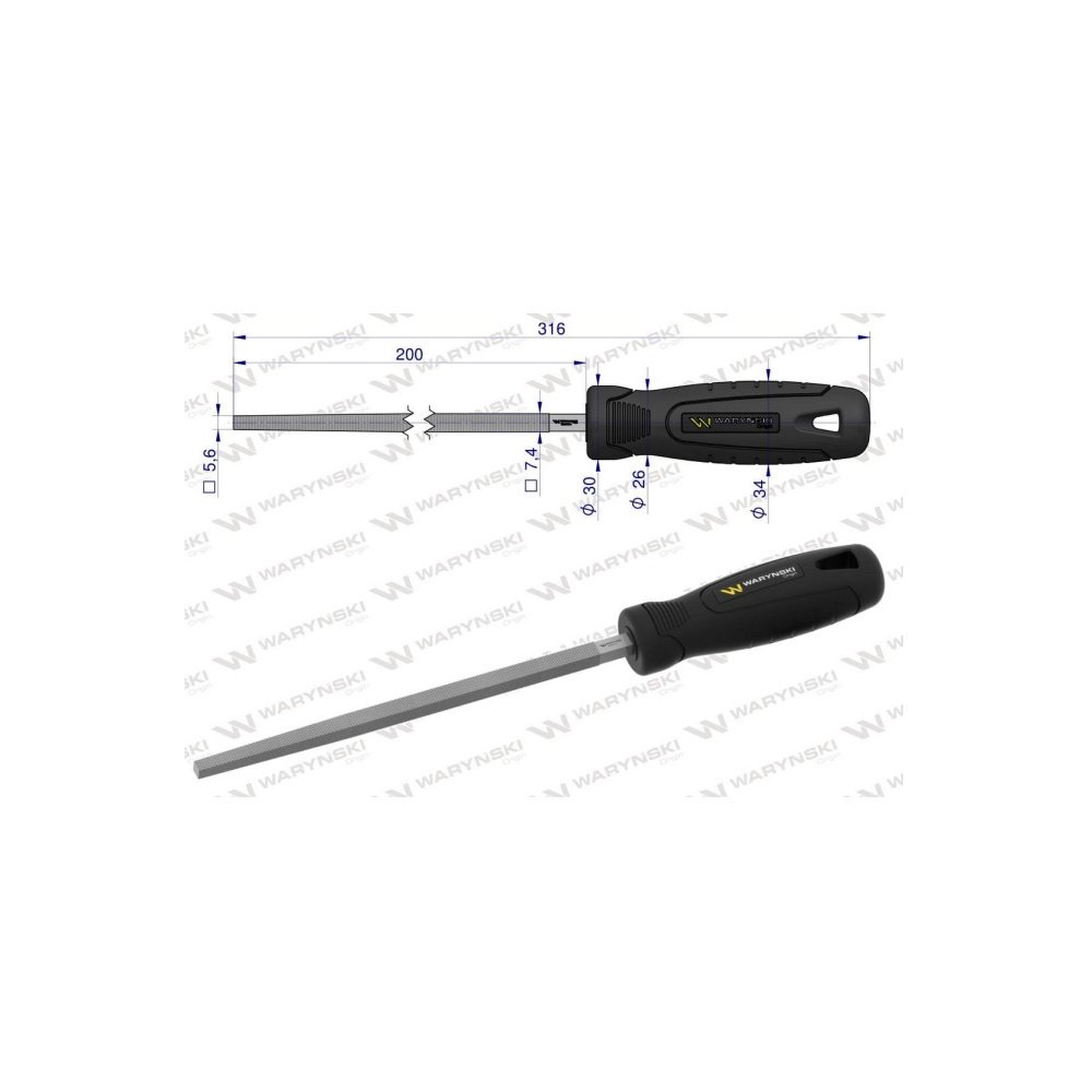 Pilnik kwadratowy 200 mm Waryński