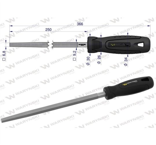 Pilnik kwadratowy 250 mm Waryński