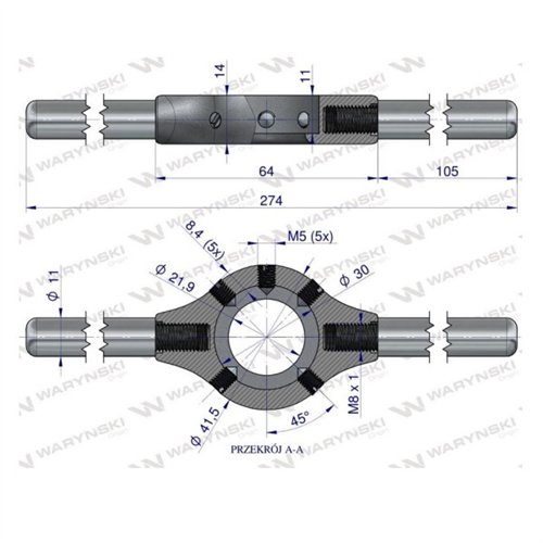 Oprawka przemysłowa do narzynek M10-M11 Waryński