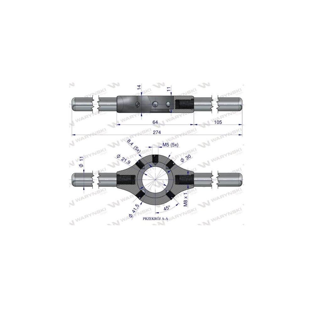 Oprawka przemysłowa do narzynek M10-M11 Waryński