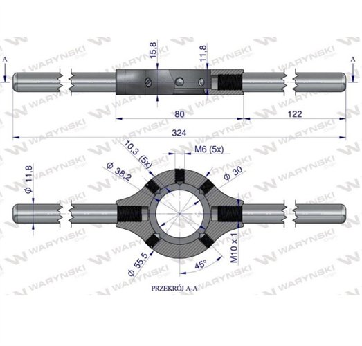 Oprawka przemysłowa do narzynek M12-M14 Waryński
