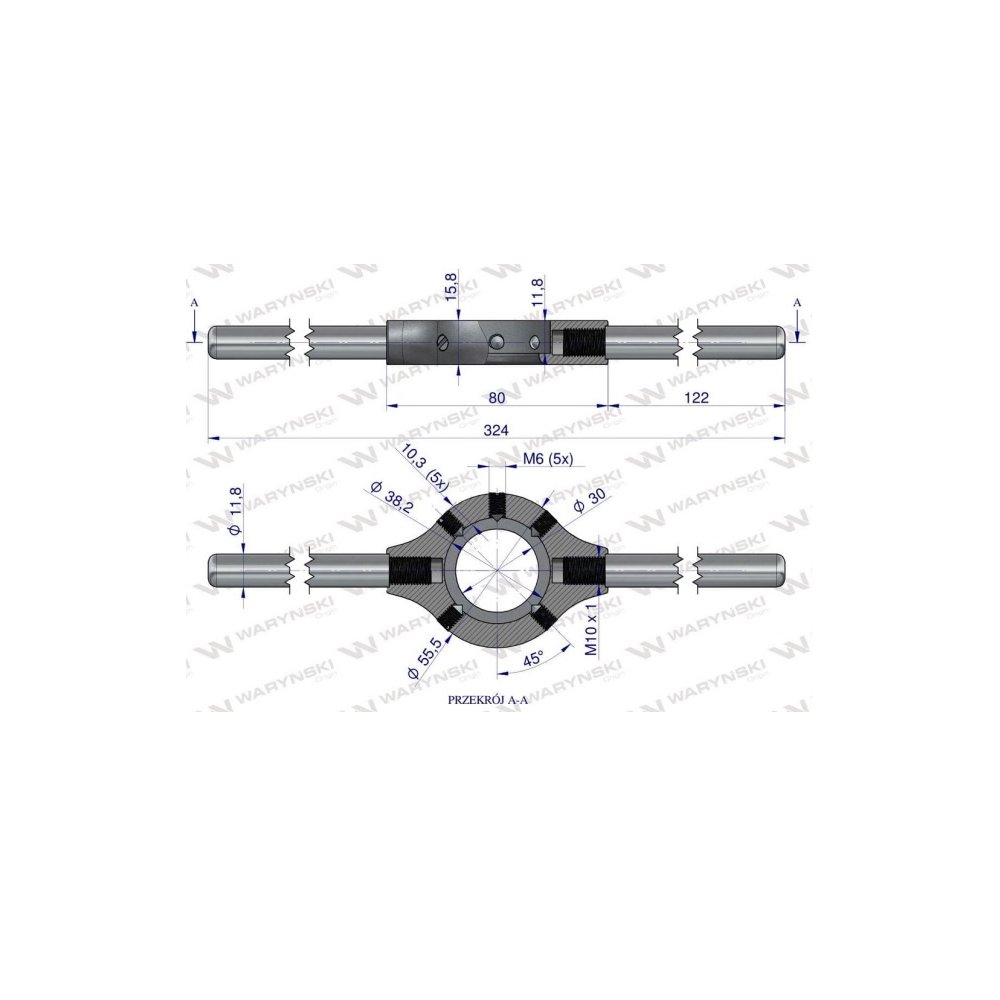 Oprawka przemysłowa do narzynek M12-M14 Waryński