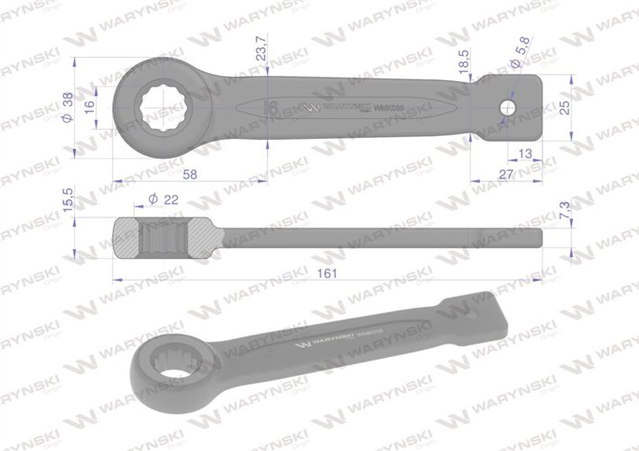 Klucz oczkowy do pobijania 16 mm Waryński