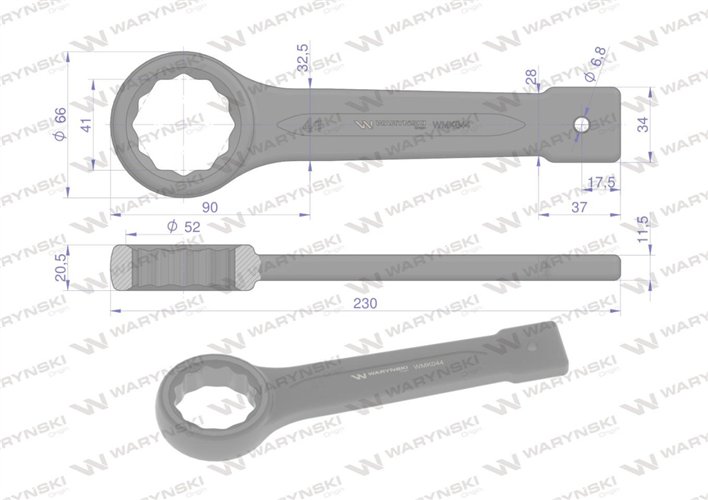 Klucz oczkowy do pobijania 41 mm Waryński