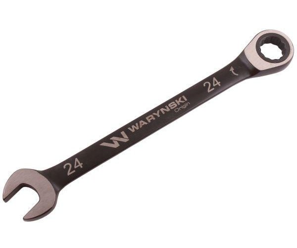 Klucz płasko-oczkowy 24 mm z grzechotką 72 zęby standard ASME B107-2010 Waryński