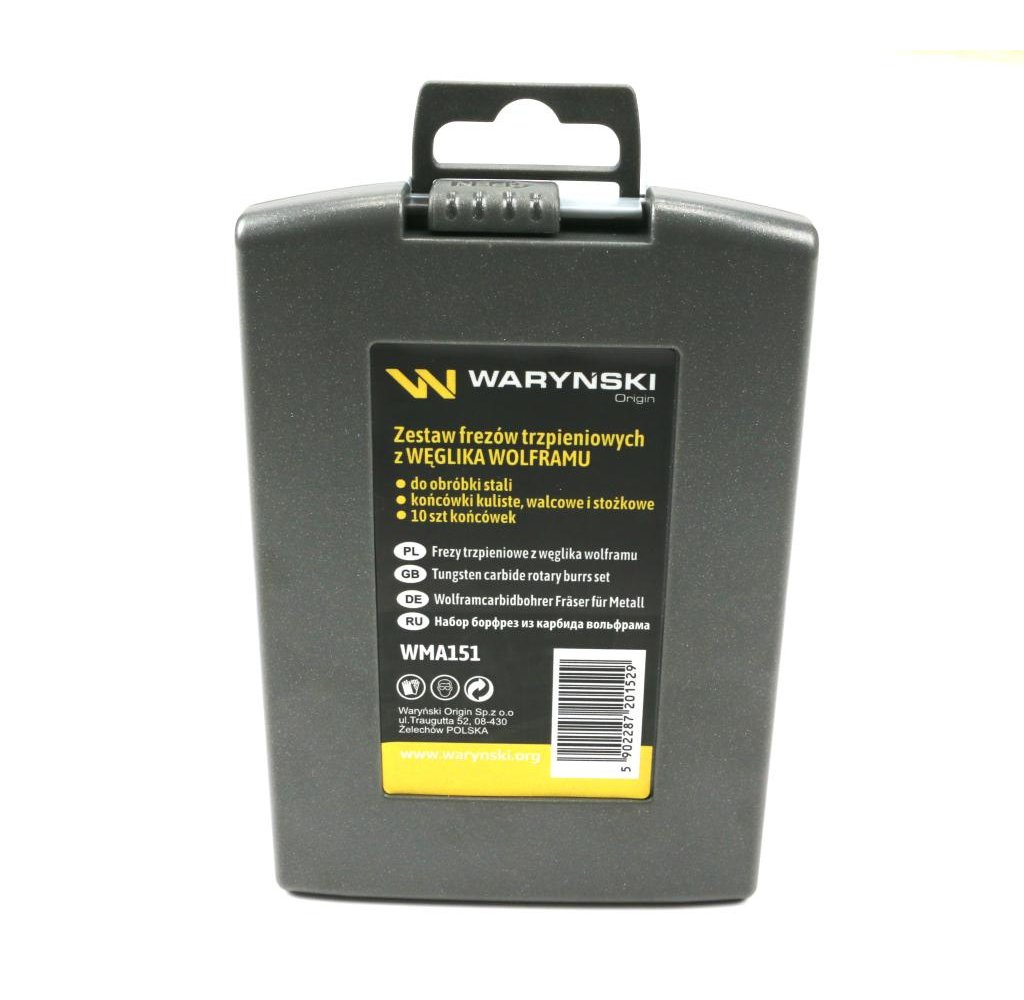 Zestaw frezów z węglika wolframu do stali 10 szt Waryński