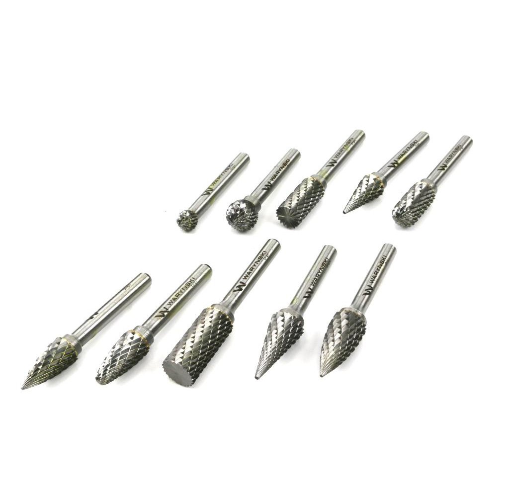 Zestaw frezów z węglika wolframu do stali 10 szt Waryński