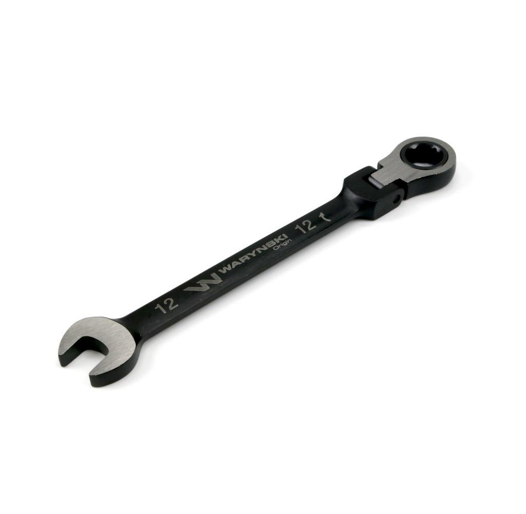 Klucz płasko-oczkowy 12 mm z grzechotką 72 zęby i przegubem Waryński
