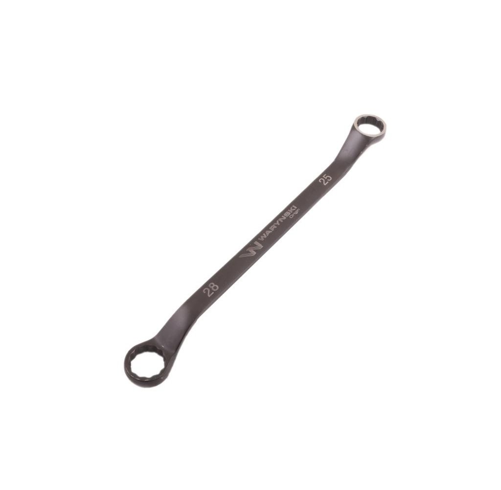 Klucz oczkowy odsadzony 25 x 28 mm. CrV standard ASME B107.9 Waryński