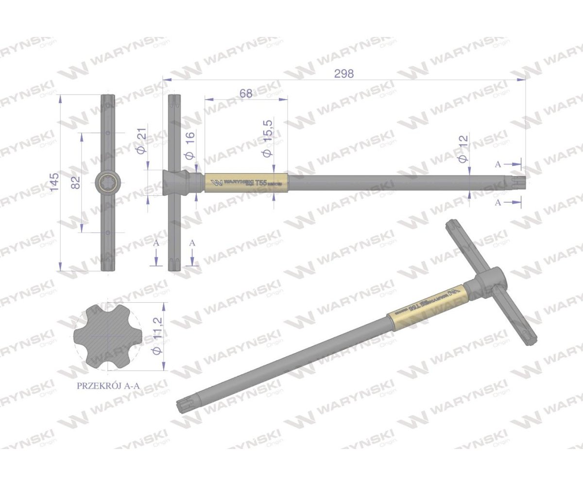 Klucz T ze spinnerem TORX T55 Waryński