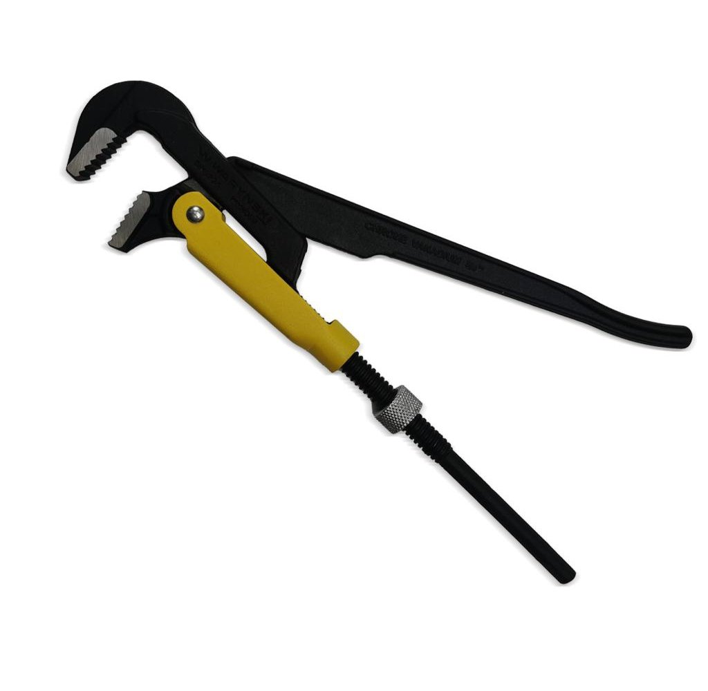 Szczypce nastawne 0,75" szwedzkie do rur szczęki typ 90° o rozstawie max 35mm długość 280mm Waryński