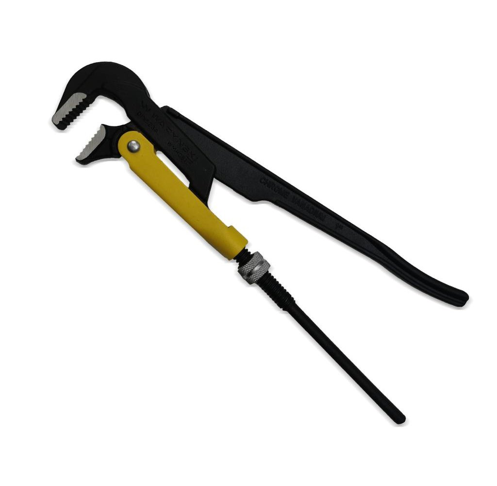 Szczypce nastawne 1" szwedzkie do rur szczęki typ 90° o rozstawie max 40mm długość 320mm Waryński