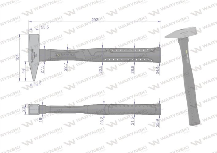 Młotek ślusarski 300g. Waryński