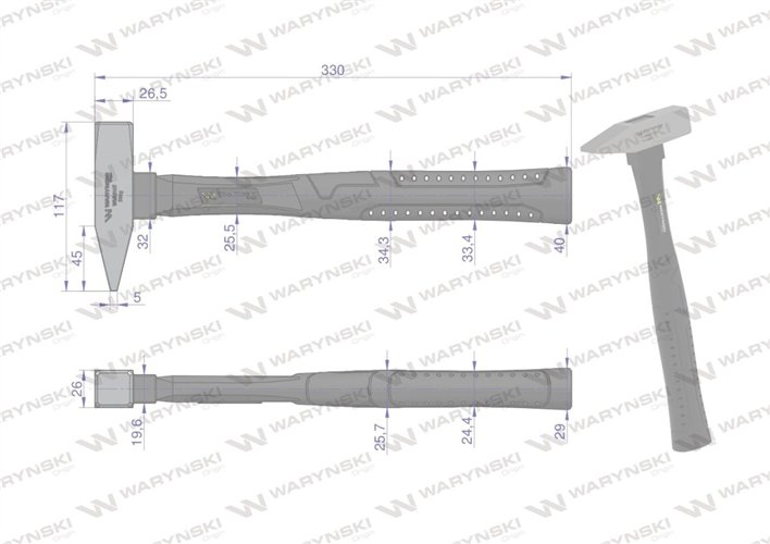 Młotek ślusarski 500g. Waryński