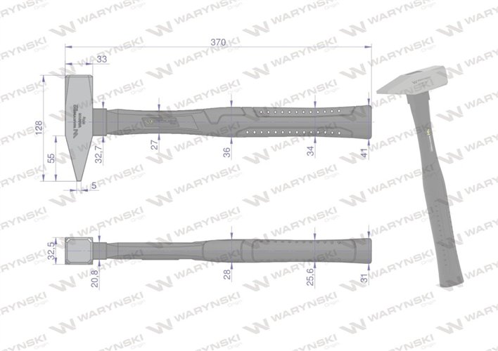 Młotek ślusarski 800g. Waryński