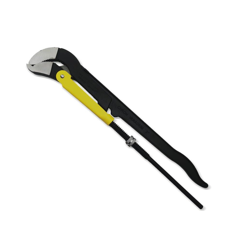 Szczypce nastawne szwedzkie do rur szczęki typ S o rozstawie max 103mm długość 652mm Waryński