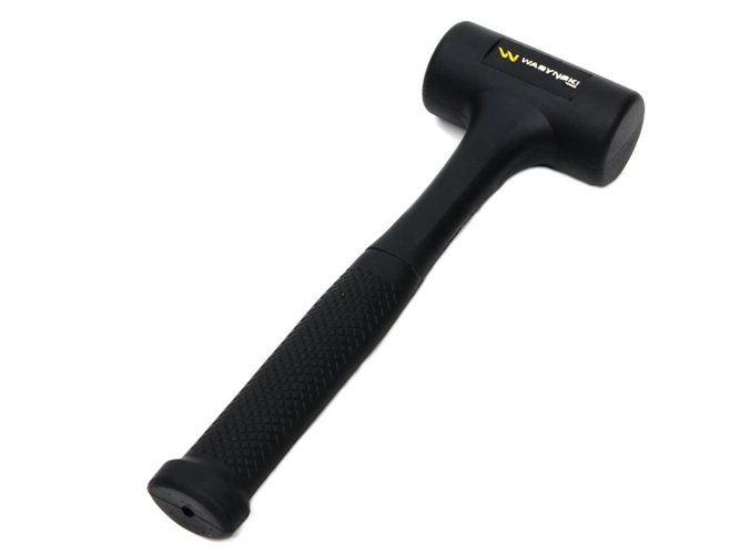 Młotek gumowy czarny lity 900 g trzonek z włókna szklanego Waryński
