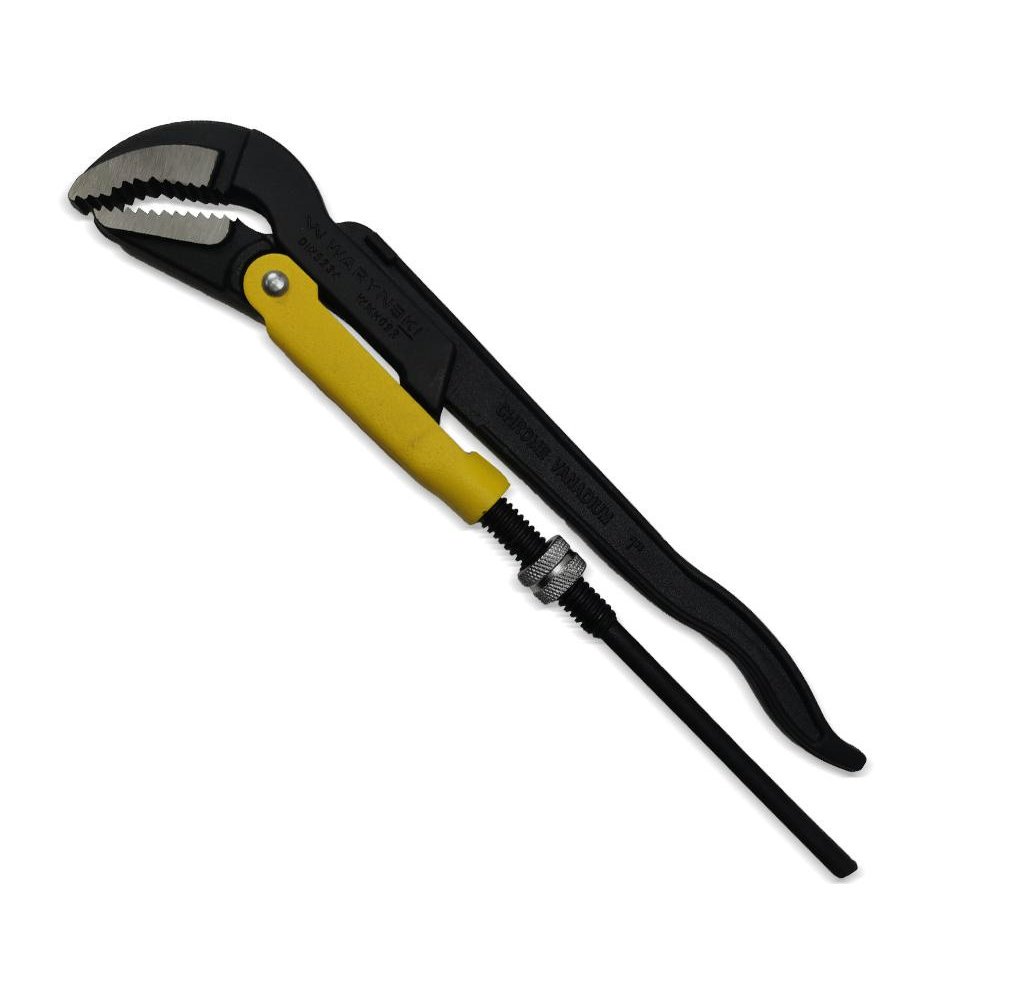 Szczypce nastawne szwedzkie do rur szczęki typ 45° o rozstawie max 40mm długość 330mm Waryński
