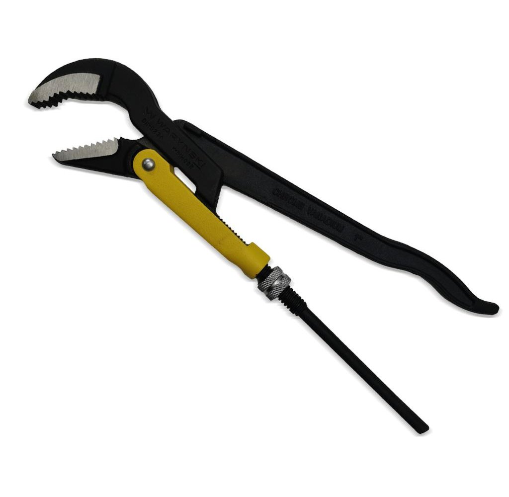 Szczypce nastawne szwedzkie do rur szczęki typ 45° o rozstawie max 40mm długość 330mm Waryński