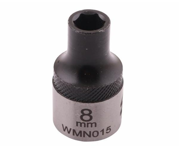 Nasadka sześciokątna 1/2". 8 mm. CrV50BV30. DIN 3124. Waryński