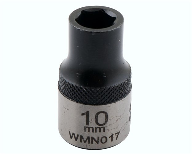 Nasadka sześciokątna 1/2". 10 mm. CrV50BV30. DIN 3124. Waryński