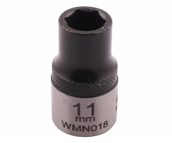 Nasadka sześciokątna 1/2". 11 mm. CrV50BV30. DIN 3124. Waryński