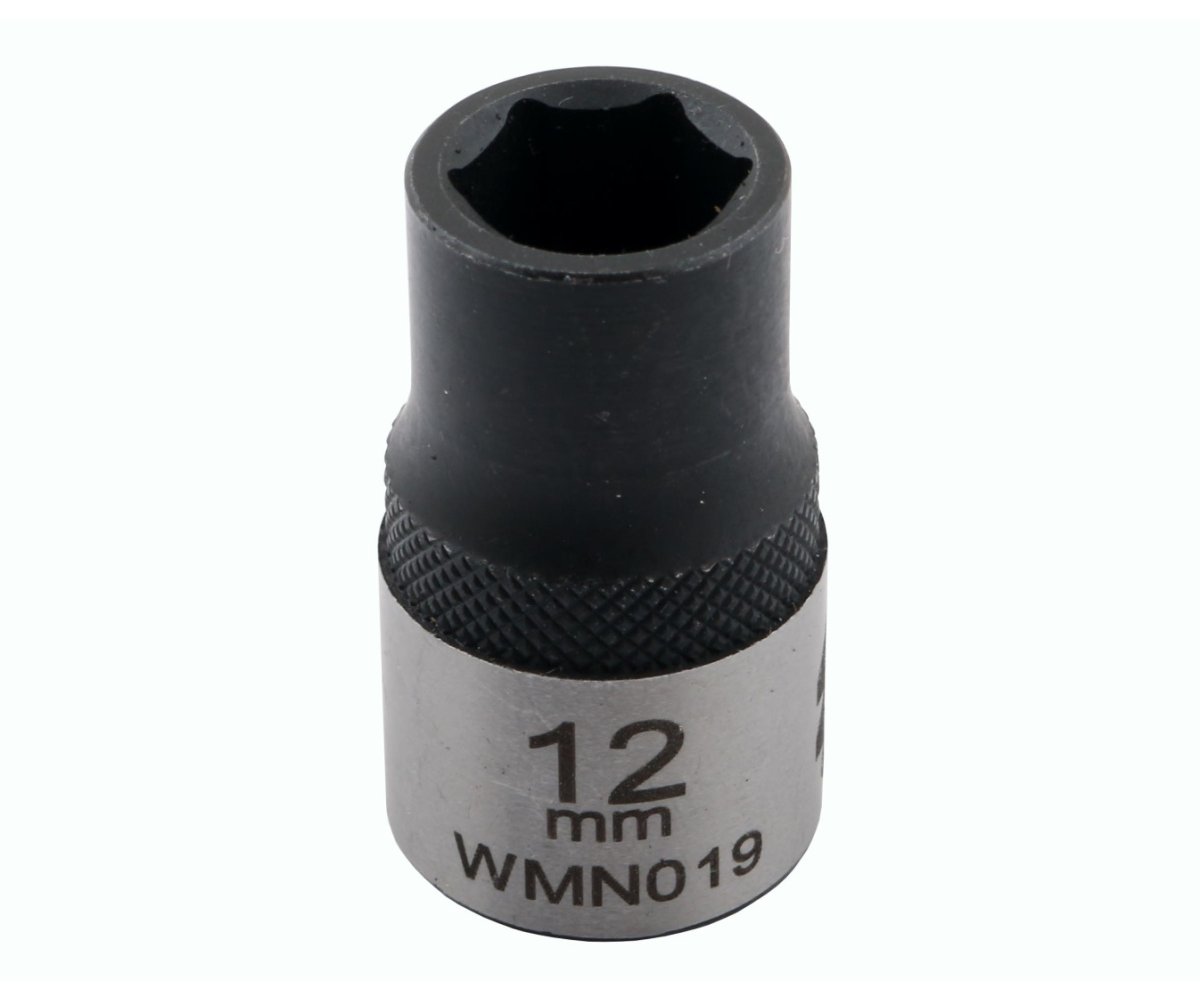 Nasadka sześciokątna 1/2". 12 mm. CrV50BV30. DIN 3124. Waryński