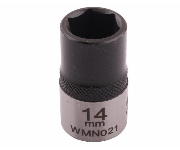 Nasadka sześciokątna 1/2". 14 mm. CrV50BV30. DIN 3124. Waryński