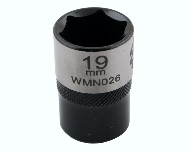 Nasadka sześciokątna 1/2". 19 mm. CrV50BV30. DIN 3124. Waryński