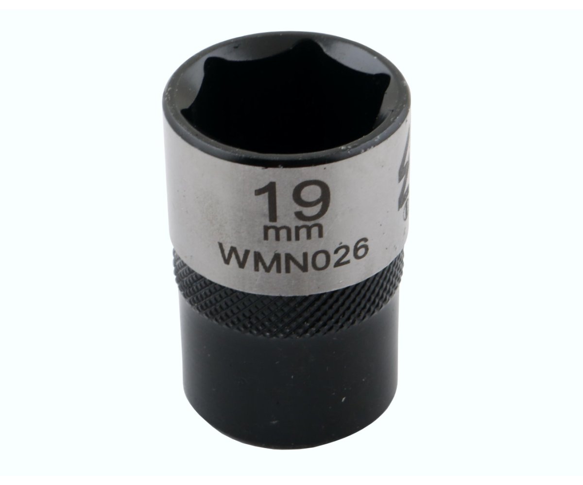 Nasadka sześciokątna 1/2". 19 mm. CrV50BV30. DIN 3124. Waryński