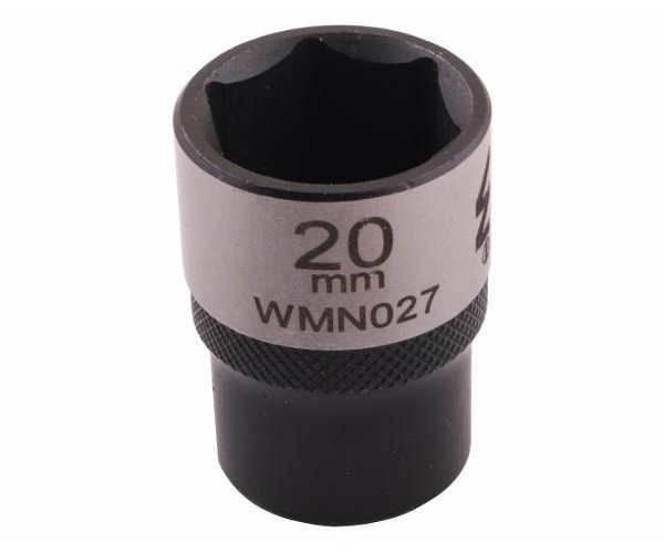 Nasadka sześciokątna 1/2". 20 mm. CrV50BV30. DIN 3124. Waryński