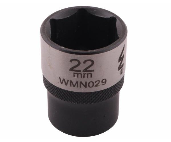 Nasadka sześciokątna 1/2". 22 mm. CrV50BV30. DIN 3124. Waryński