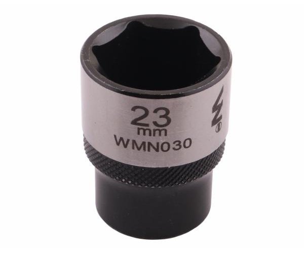 Nasadka sześciokątna 1/2". 23 mm. CrV50BV30. DIN 3124. Waryński