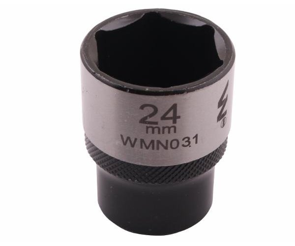 Nasadka sześciokątna 1/2". 24 mm. CrV50BV30. DIN 3124. Waryński