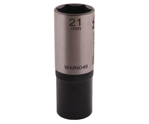 Nasadka sześciokątna 1/2". 21 mm. długa. CrV50BV30. DIN 3124. Waryński