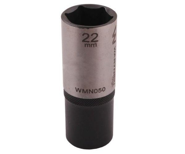 Nasadka sześciokątna 1/2". 22 mm. długa. CrV50BV30. DIN 3124. Waryński