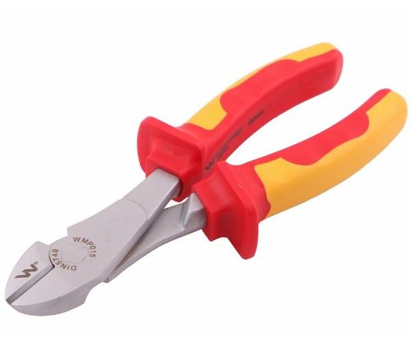 Szczypce izolowane, boczne 180 mm. VDE. Waryński