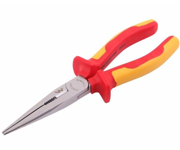 Szczypce izolowane, wydłużone proste 200 mm. VDE. Waryński