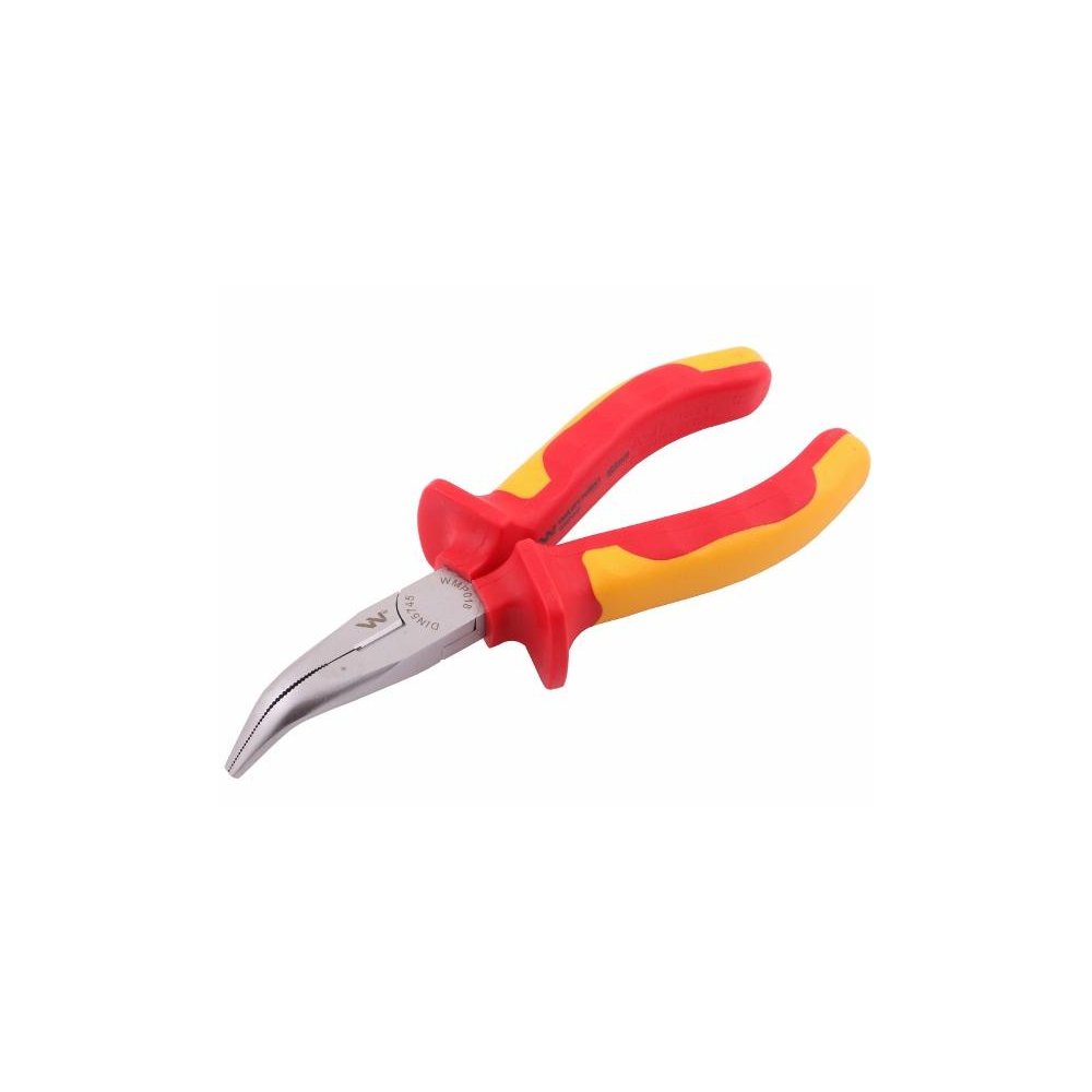 Szczypce izolowane, wydłużone wygięte 160 mm. VDE. Waryński