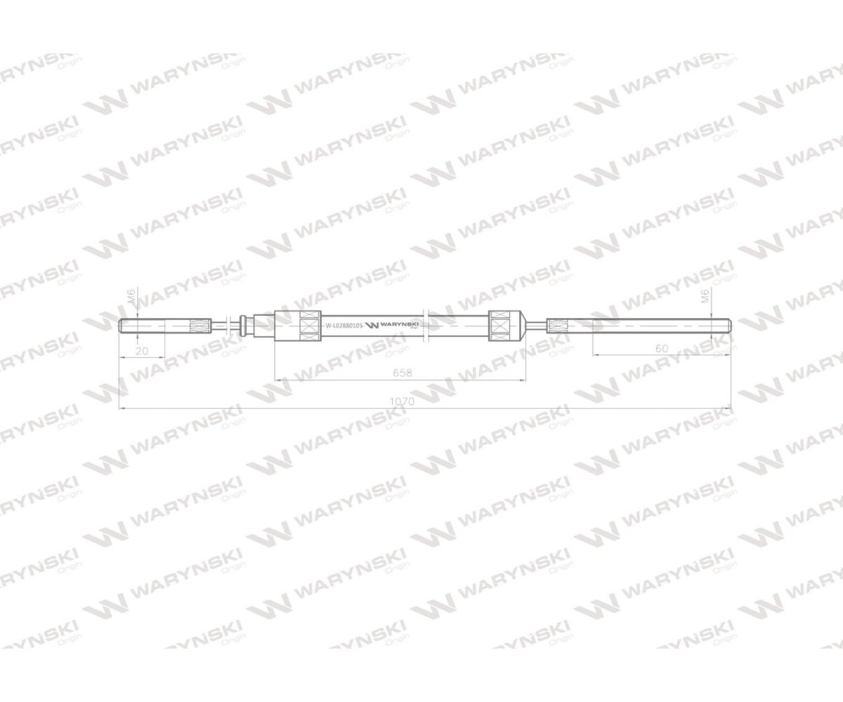 Linka - Hamulec L-1070mm 69112738 ZETOR Waryński