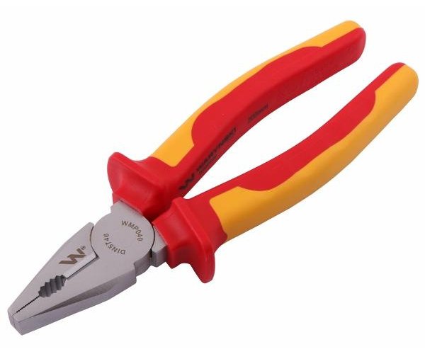 Szczypce izolowane, uniwersalne 200 mm. VDE. Waryński