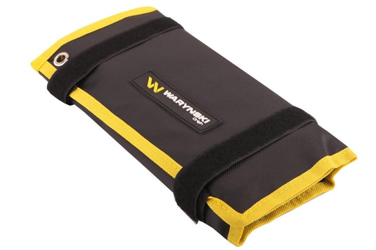 Zestaw kluczy płaskooczkowych z grzechotką w pokrowcu 12 szt rozmiary 6-17 w standardzie ASME B107-2010 Waryński