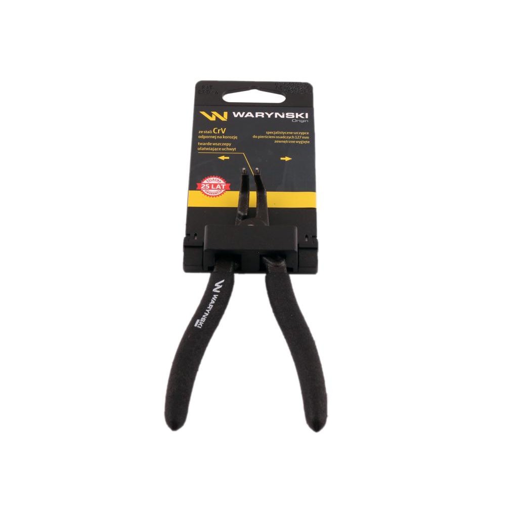 Specjalistyczne szczypce do pierścieni osadczych 127 mm zewnętrzne wygięte Waryński