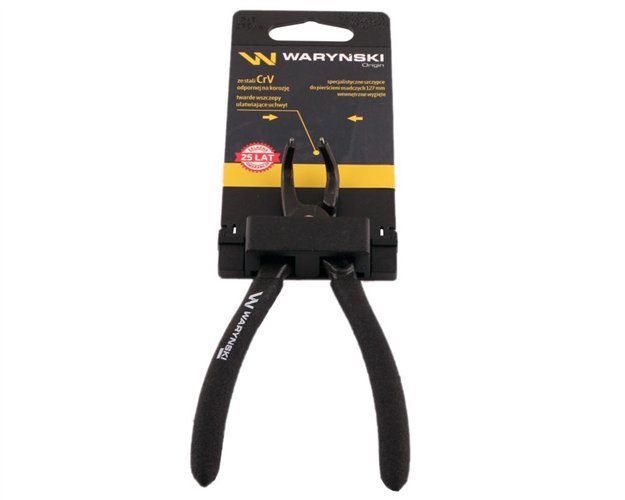 Specjalistyczne szczypce do pierścieni osadczych 127 mm wewnętrzne wygięte Waryński