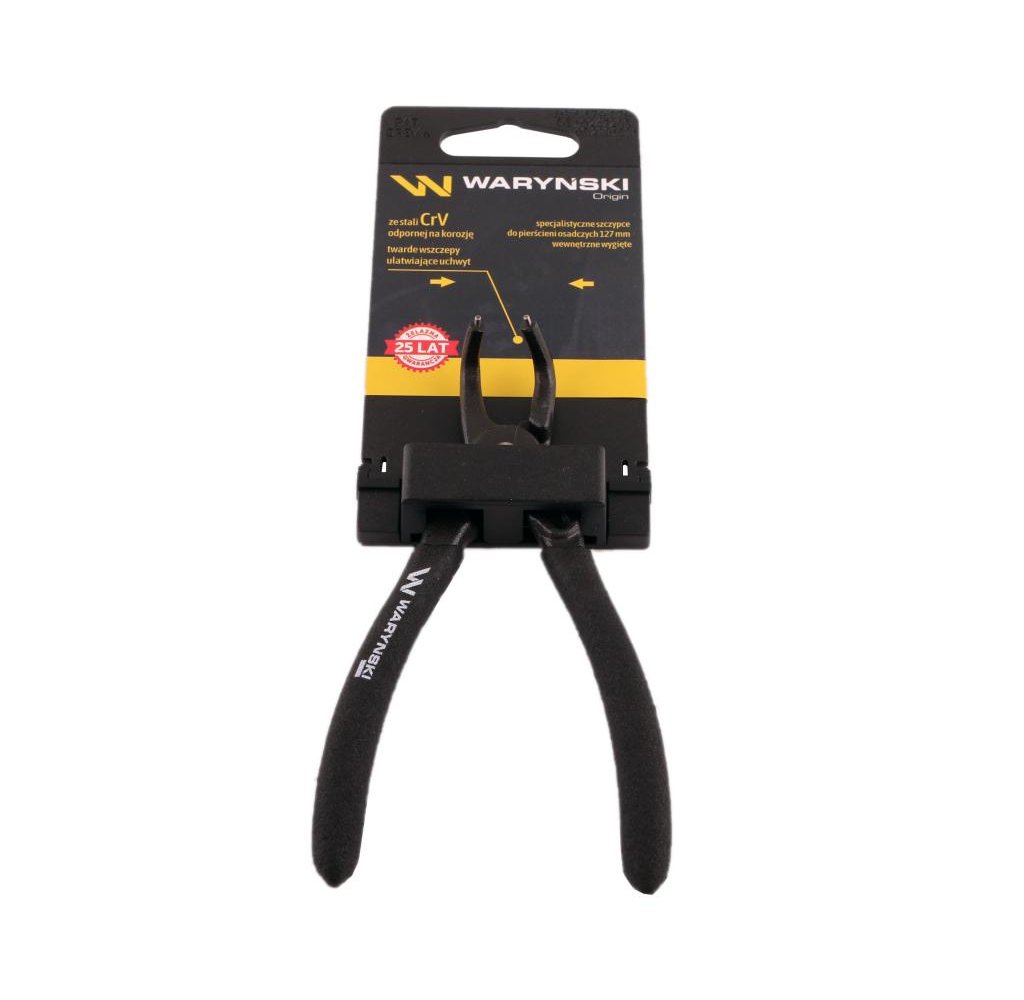 Specjalistyczne szczypce do pierścieni osadczych 127 mm wewnętrzne wygięte Waryński