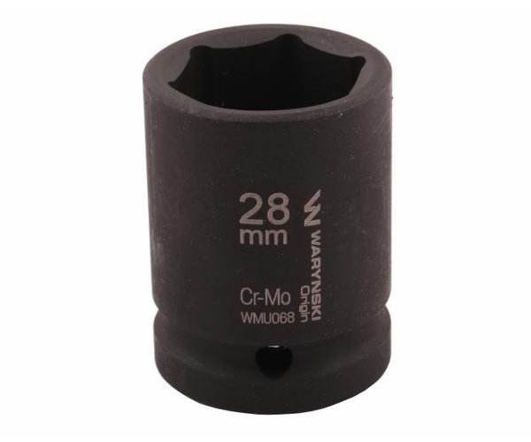 Nasadka udarowa sześciokątna 3/4". 28 mm. CrMo. DIN 3129. Waryński