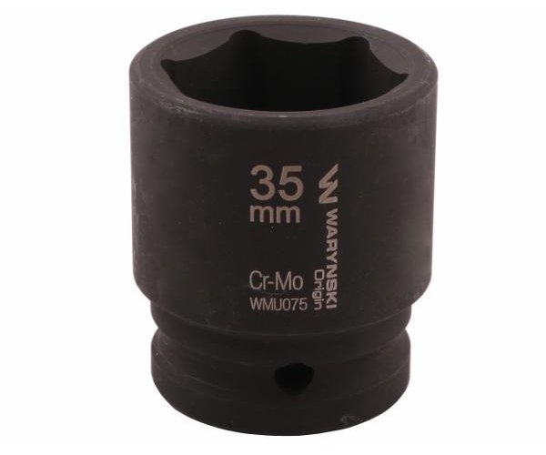 Nasadka udarowa sześciokątna 3/4". 35 mm. CrMo. DIN 3129. Waryński