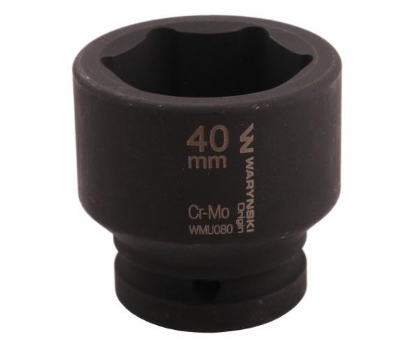 Nasadka udarowa sześciokątna 3/4". 40 mm. CrMo. DIN 3129. Waryński